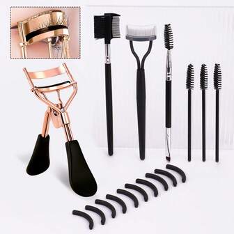 Portable Eyelash Curler Tool Set, Stainless Steel Material For Long-Lasting Curl, Gentle On Eyes, Suitable For All Eye Shapes, Women's Eyelash Tool