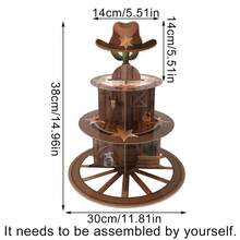 Soporte de 3 niveles para cupcakes estilo vaquero occidental, decoración de fiesta de cumpleaños con tema vaquero, estante de papel para postres, soporte para cupcakes de fiesta del Lejano Oeste, adecuado para suministros de fiesta salvaje, decoraciones para baby shower - Multicolor - Ver 9