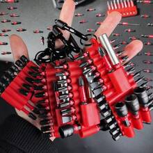 22pcs/Set Electric Screwdriver Bit Set, Black Magnetic Sleeve Bits, Hex, Torx, Slotted Bits Storage Rack - Multicolor - View 1