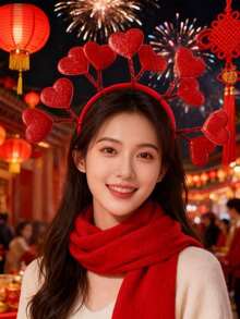 1pc High-Quality Valentine's Day Headband, Heart-Shaped Hair Hoop, Wedding Atmosphere Decor, Valentine's Party Supplies, Bridal/Bridesmaid Headpiece - 多種愛情模式 - 查看 7