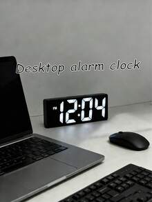 Đồng hồ báo thức kỹ thuật số LED đa chức năng, đồng hồ báo thức điện tử màn hình LED kỹ thuật số chạy bằng USB, hiển thị nhiệt độ, ngày tháng, giờ 12/24, dùng pin, trang trí nhà cửa, trang trí phòng ngủ (không bao gồm pin), quà tặng ngày lễ, quà sinh nhật, quà tốt nghiệp. - Vỏ màu đen, màn hình đen - Xem 2