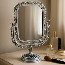 TendenciaEspejo Maquillaje Rectangular Vintage Doble Cara Plateado PlateadoCalidad premium - 1 - Ver 10