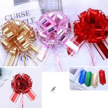 6pcs Pull Bows,Red Bows For Gifts Pull Bows For Wedding Baskets,6 Inches Diameter Gift Bows,Decorate Gifts Such As Christmas,Valentine's Day,And Parties (Red),Red - 紅色 - 查看 5