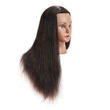 D24"-26" 100% Human Hair Mannequin Head Training Head Cosmetology Manikin Head Doll Head With Free Clamp Black Hair - BlackHair - View 2