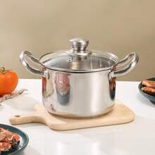 Pasta Pot, Deep Fryer, French Fry Pot, Noodle Pot, Soup Pot, Strainer Basket - Silver - View 5