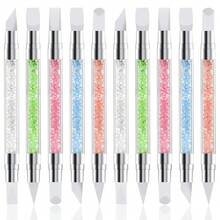 10 Pcs Nail Art Sculpture Pen Dual Tipped Silicone Nail Tools Nail Art Acrylic Pen Silicone Brushes For Resin Nail Art Tools For Design Nail Foil Carving Drawing Effect Shaping Drawing,10pcsstyleB - 10件套B款 - 查看 2