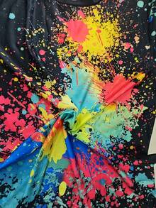 Men'S Short-Sleeve Summer Round-Neck-Shirt With 3D Tie-Dye Print Pattern, Stylish Streetwear Casual Sports Tee. - 混合色 - 查看 6