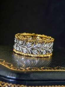 1 pieza Anillo de lujo con circonita cúbica para mujer, regalo del Día de San Valentín, joyería para boda y aniversario - 2# - Ver 8