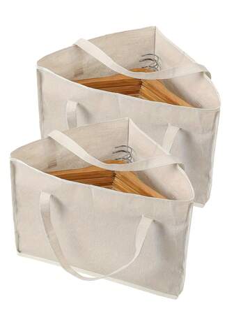 2pcs Triangle Shaped Garment Bag With Handles, Large Capacity Clothes Storage Bag, Suitable For Bedroom, Wardrobe, Closet, Home, Dorm, Also Can Be Used As Laundry Bag