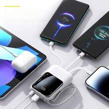 GAWFOLK 粉色 10000mAh 磁吸式无线充电宝，内置 3 根快充线及 LCD 显示屏 | 22.5W 便携式充电器，适用于 16/15/14/13 及安卓手机 | 时尚粉色，配有挂绳，是情人节礼物、旅行、徒步及日常通勤的完美之选 | 可靠的应急备用电源及便携式充电器（粉色充电宝），旅行必备好礼 - 彩色 - 查看 6