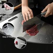 3pcs High-End Titanium Steel Double-Sided Cutting Board - 100% Pure Titanium Material, Hygienic And Multi-Functional Cutting Board, Suitable For Meat, Fruits, Vegetables, Etc. - Multiple Sizes To Meet Different Cutting Needs. Kitchen Cutting Board Set - Cutting Board - Stainless Steel Cutting Board - Suitable For Hygienic Kitchen Tools - Multiple Sizes Of Cutting Boards - Stainless Steel Kitchen Accessories. - 彩色 - 查看 2