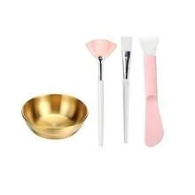 2/3/4/5/6/12/24/48pcs Beautician Facial Care Tool Set, Includes 4 Rose Gold Face Mask Bowls, 4 Fan-Shaped Face Mask Brushes, 4 Flat Head Brushes, 4 Double-Ended Brushes, 4 Sponges And 4 Headbands, Suitable For Spa Party Gifts And Facial Masking