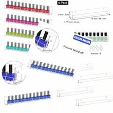 4 Pack Nail Polish Rack Wall Mounted Shelf Clear Acrylic Nail Polish Organizer Display Clear Nail Polish Wall Rack Nail Plies For Nail Techs, Nail Supplies, Makeup, - như hình ảnh - Xem 8