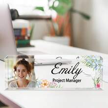 Customized Acrylic Desktop Nameplate - Personalized Office Decor, Suitable For Colleagues, Bosses, Teachers, Nurses - Ideal Employee Appreciation Gift (With Logo), Office Desk Accessory - Multicolor - View 15