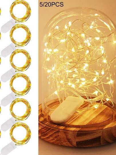 5/20 st 2M20LED heminredning LED-ljusslingor, batteridrivna dekorativa ljusslingor med koppartråd, trädgårdsdekor, heminredning, vardagsrums- och sovrumstillbehör, mors dag, påsk, bröllopsfest, dekorationsmaterial, bästa presenter till vänner