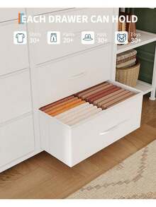 Vestidor de cajón de estante de almacenamiento de ropa con estantes de 16 cajones y 2 niveles, armario independiente de ahorro de espacio para dormitorio pequeño / apartamento | No se necesita montaje, cajones de tela transpirables - Blanco - Ver 7