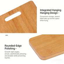 Această placă de tăiat din bambus gros, de înaltă calitate, este durabilă și rezistentă. Este o placă de tăiat dreptunghiulară din lemn, potrivită pentru prepararea cărnii, legumelor, fructelor și grătarului. Disponibilă în dimensiuni mici, medii și mari. - Caisă - Vizualizare 5