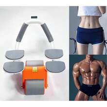 2-Wheel And 4-Elbow Ab Rolls, Abdominal Wheel Crunch Device, A High - Efficiency Abdominal Tightening Training Artifact For Body Shaping And Fat Loss. Push - Up Auxiliary Training Tool. Easy To Install, Sports Accessory And Exercise Equipment. Suitable For Home Workouts, Office Exercises, Gym Training, And Can Be Carried During Travel. - Blue - View 3