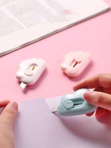 1/3 st söt molndesign mini-verktygskniv, bärbar pappersskärare för studenter/kontor, kontorsmaterial - Multifärgad - Visa 2