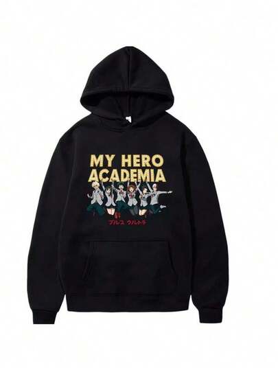 My Hero Academy Men Women Hooded Sweatshirts Fashion Hip Hop Casual Pullovers Autumn Winter Boys Girls Black Streetwear Hoodie (1)