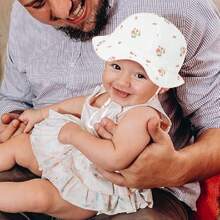 Sombrero de Sol para Bebé, Sombrero de Bebé Niña y Niño de 3 a 12 Meses, Gorro ala Ancha de Sol con Puro Algodón, Gorro de Playa para Días de Campo o Salir para Bebés y Niños Pequeños,36984363 - Morado - Ver 2