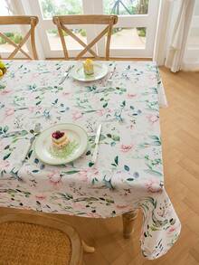 1 pieza Mantel con estampado de flores y pájaros de colores, mantel rectangular, estilo rústico para mesa de comedor en el hogar, lavable, apto para uso en el hogar, cocina, comedor, fiestas, picnics, citas, bodas, eventos temáticos, interior y exterior - Multicolor - Ver 6