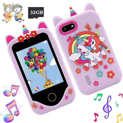 2.8英寸触摸屏儿童智能手机玩具，内置游戏、音乐、摄像头，电池续航时间长，是3-12岁女孩的完美生日和圣诞礼物。