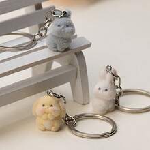 Cute Cartoon Resin Appliqued Three-Dimensional Little Rabbit Keychain. Cute And Exquisite Cartoon Animal Couple Bag/Phone/Key Pendant. Party Gift. - Multicolor - View 4
