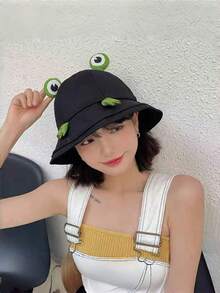 قبعة شمس قابلة للتعديل بتصميم الضفدع للنساء، قبعة حماية من الشمس للسفر والخارج، قبعة دلو كرتونية جميلة متعددة الوظائف لجميع المواسم - متعدد الألوان - مشاهدة 13