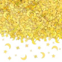 GoldRock Glitzer Streudeko Sterne Gold,Glitzersterne Stern Mond Konfetti Weihnachten,Streusterne Gold,Streudeko Weihnachten Silvester,Weihnachtskonfetti Stern Deko,Tischdeko Geburtstag Hochzeit,Party - Sterne, Mond, Konfetti, Gold - Übersicht 1
