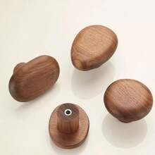 XGKGancos de Madera para Aigos 4  ooks Percero de Madera Ganco de Madera de Un Cono Montado En Pared Percero de Pared Rústico para Sala de Estar Aigos Colgantes Soreros - Se muestra - Ver 4