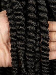 A ANYTIME Peluca trenzada sintética de alta temperatura con fibra, elegantes trenzas, peluca trenzada de moda para Halloween, unisex para adultos - Negro - Ver 7
