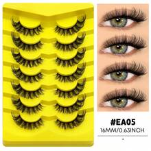 7 Pairs Cat Eye Lashes Classic Look 3D Fake Eyelashes Soft Matte Black Eyelashes Dramatic Volume Faux Mink Eyelashes Cat Eye Tail Elongated False Eyelashes Reusable Most Eye Shapes - Fluffy Lashes - View 13