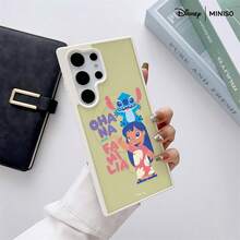 Miniso Disney Stitch & Lilo Phone Case OHANA QUER DIZER FAMILIA Theme Design Warm & Cute Disney Accessory Transparent Magnetic Shockproof Case Suitable For Samsung S25 Ultra/S25 Plus/S25/S24 Ultra/S24 Plus/S24/S23 Ultra/S23 FE/S23 Plus/S23/S22Ultra/S22 Plus/S22 Stocking Stuffers The Girlfriend The Chosen Early Fall Fashion - màu đen - Xem 2