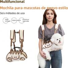 Mochila Transportadora para Perros, Mochila para Perros Pequeños/Medianos, Transportín para Mascotas con Correas Ajustables y Transpirables, Bolsa para Mascotas para Viajes/Senderismo (M),37423862 - Multicolor - Ver 6