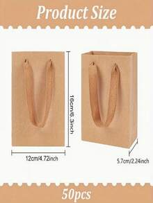 牛皮纸礼品袋，带绳提手，零售商品袋，适用于珠宝制作展示和包装、圣诞节、婚礼、派对、服装收纳，结实耐用的提手设计礼品包装袋（默认1个-16*12*7英寸） - 彩色 - 查看 4