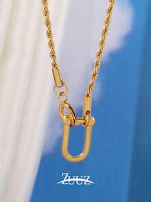 1 chiếc dây chuyền thép không gỉ mạ vàng 18K, dây chuyền vàng, quà tặng trang sức cho nữ - vòng cổ - Xem 9