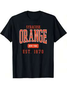 Syracuse University Orange Est Date T-Shirt - 黑色 - 查看 1