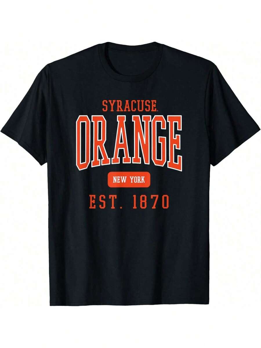 Syracuse University Orange Est Date T-Shirt - 黑色 - 查看 1