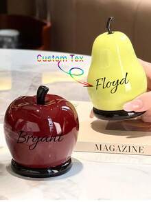 1pc New Apple & Pear Toothpick Holder, Customizable Logo & Text, High-Quality Cotton Swab Storage Box, Cute & Creative Toothpick Dispenser - Multicolor - View 1