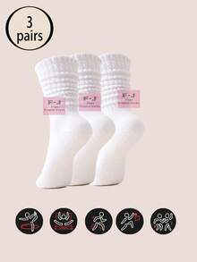 1/3/6 Pairs Unisex Winter Yoga Socks, Fashion Wide Cuff Design Full Sole Silicone Anti-Slip Shock Absorption, Suitable For Dance, Pilates, Yoga, Indoor Fitness, Back To School Gift Anti-Slip Socks - Multicolor - View 12