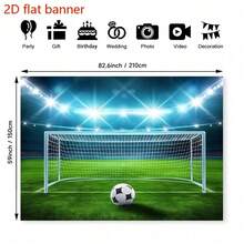 2D平面横幅，1片涤纶美式橄榄球场背景布，多功能运动墙面装饰，四季皆宜，无需电源或电池 - 黑色 - 查看 10