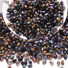 1 Pack Of 15g, 6mmX8mm Medium-Sized Water Droplets DIY Glass Bead Clothing Accessories, Lighting Accessories Pendants, Handmade Bracelets, Necklaces, Etc - Multicolor - View 4