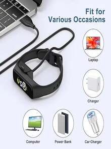 Cable de carga de repuesto para reloj inteligente Galaxy Fit 2/R220 con carga USB - Negro - Ver 2