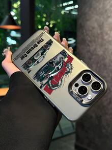 Shockproof Fashion Phone Cases Racing Car Pattern Phone Case Compatible With IPhone 16, 15, 14, 13, 12, 11 Pro Max, Matte Frosted Back Cover Protective Case, Also Compatible With Galaxy Anniversary Gift Birthday Party - Grey - View 4
