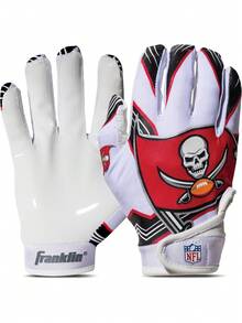 Youth  Football Receiver Gloves - Kids Football Gloves Pair -  Team Logos and Silicone Palm - All Youth Sizes - Great Game Gear + Football Costume Accessory,36985067 - Plateado - Ver 1