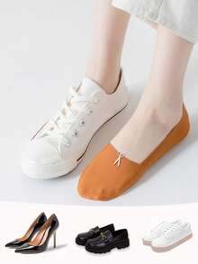 2/4/6/10双装女士多色船袜，薄款，适合夏季和春秋季穿着，防滑隐形袜，可搭配高跟鞋，百搭时尚