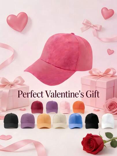 Valentine's Day Gift Solid Color Baseball Cap, All-Match Casual Sports Hat For Men Women Daily & Outdoor Wear