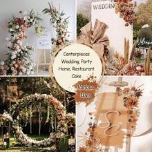 Caja Combinada de Flores Artificiales Rosas de Seda Naranja Quemado con Tallos Sunset Terracotta DIY Ramos Nupciales de Boda Otoño Boho Pastel Arreglos Florales Falsos Baby Shower Fiesta Centros de - Desnudo, terracota - Ver 5