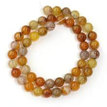 1 String Natural Faceted Amber Aquamarine Agate And Tourmaline Beads For Jewelry Making - Amber-colored Dragon-patterned Agate - View 10